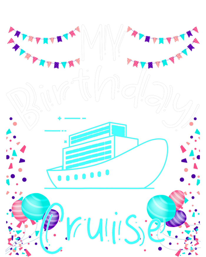 My Birthday Cruise Ship Party Funny Onboard Birthday Squad Women's Long Sleeve Flannel Pajama Set 