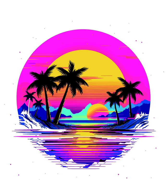 Miami Beach Sun Set Vibrant Tie-Dye T-Shirt