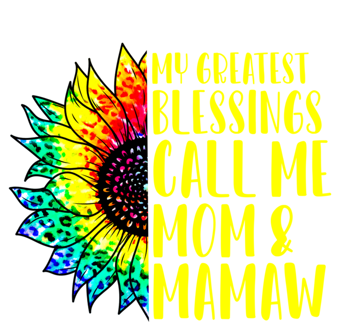 My Greatest Blessings Call Me Mom Mamaw Sunflower Tie Dye Meaningful Gift Women's V-Neck T-Shirt