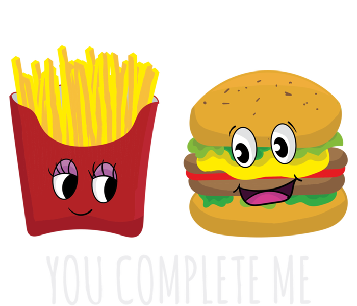 You Complete Me Funny Burger And Fries Valentines Day Cute Gift Ladies Essential Tank