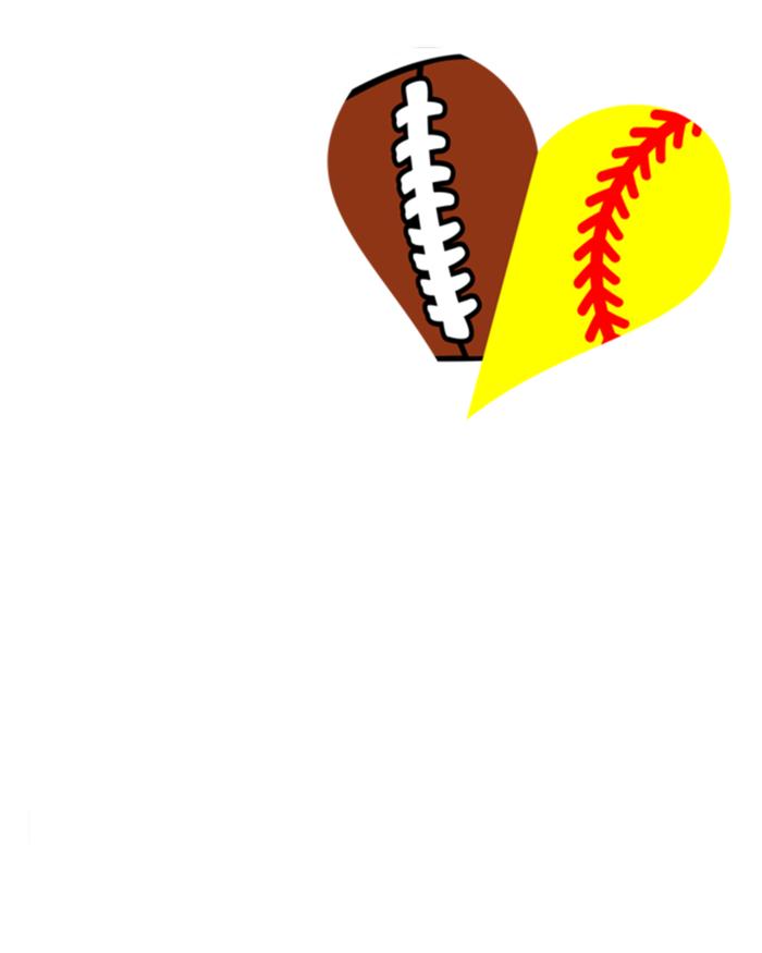 My Heart Is On Those Fields Football Softball Player Mom Gift Tall Hoodie