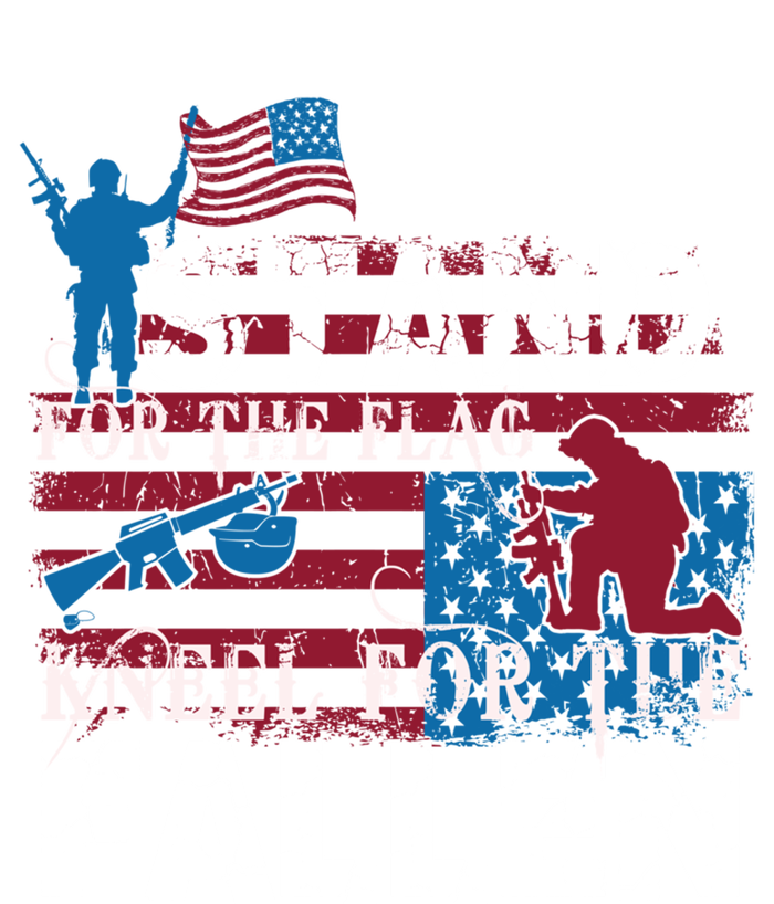 American Flag Stand For The Flag Knees For The Fallen Gift Kids Long Sleeve Shirt