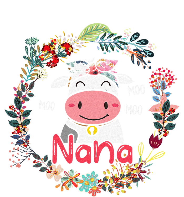 Funny Moo Nana Cute Cow Bow Tie Flowers Happy Mother's Day Cooling Performance Crew T-Shirt