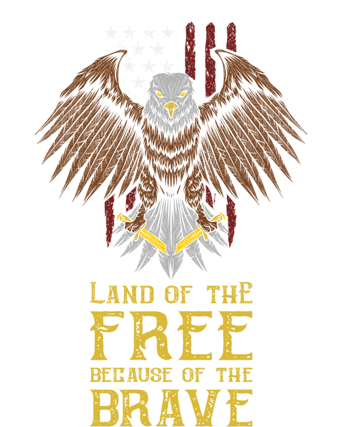 Land Of The Free Because Of The Brave Eagle Over Flag Funny Gift Magnet