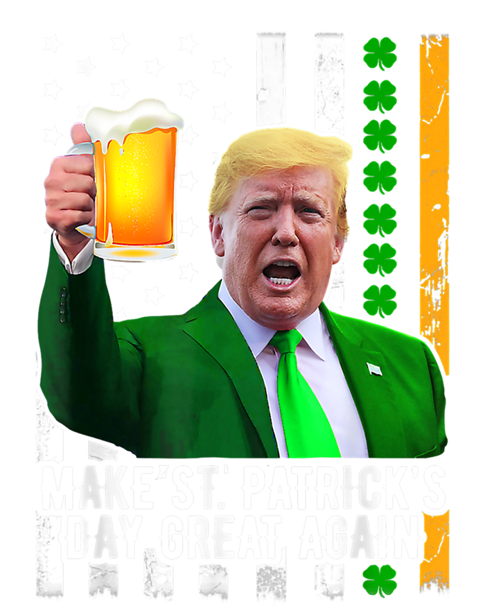 Make St Patrick's Day Great Again Funny Trump Shamrock Beer Gift Full-Length Apron With Pockets