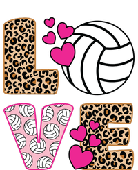 Cute Love Volleyball Leopard Print Ladies Volleyball 7-Panel Snapback Hat