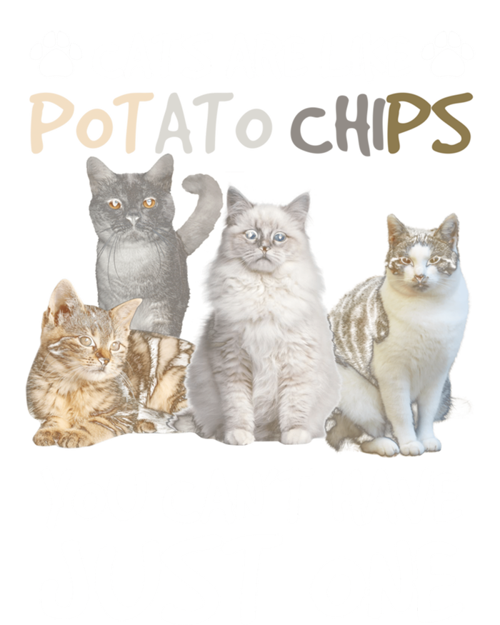 Cats Are Like Potato Chips You Can Not Have Just One Funny Cool Gift Softstyle Adult Sport Polo