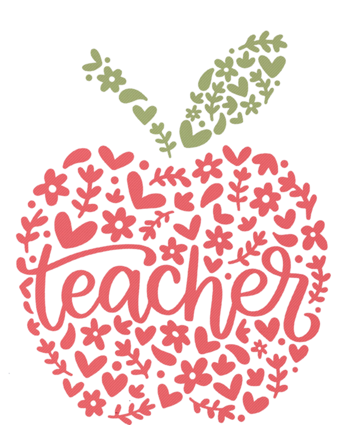 Floral Apple Teacher Life Teacher Appreciation Teaching Gift Striped Beanie with Solid Band