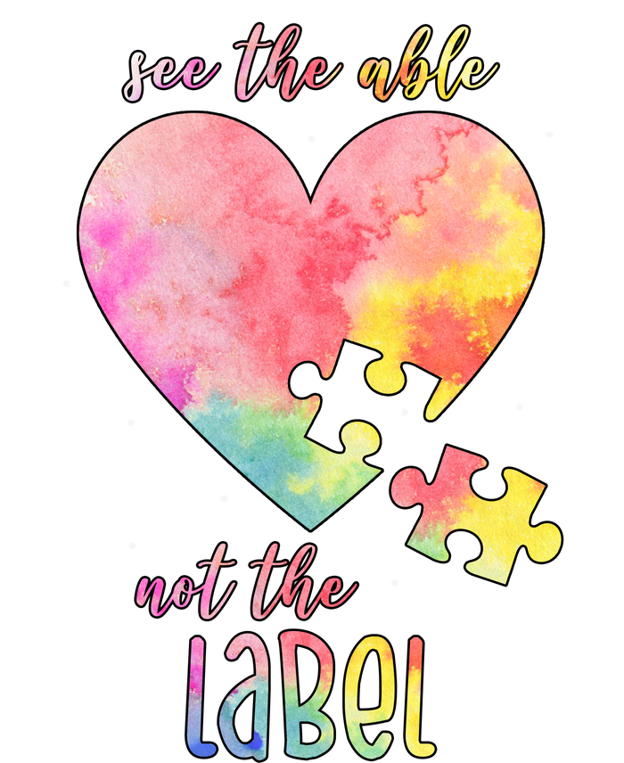 See The Able Not The Label Colorful Autism Puzzle Heart T-Shirt