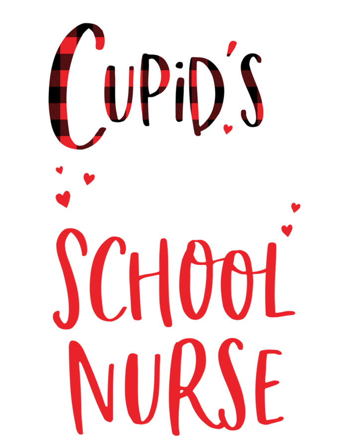 Cupid's Favorite School Nurse Red Plaid Valentine's Day Gift T-Shirt