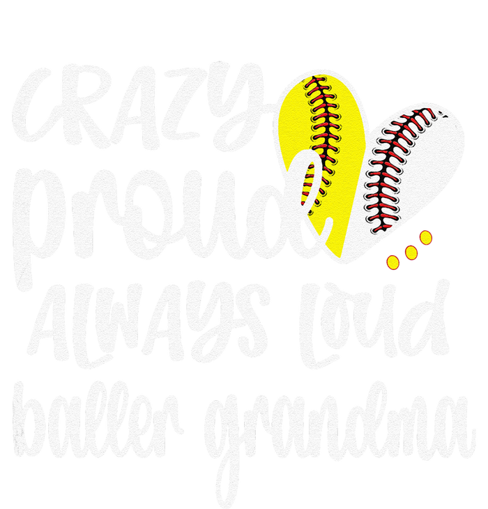 Womens Crazy Proud Softball Player Baseball Player Grandma Baller Hoodie