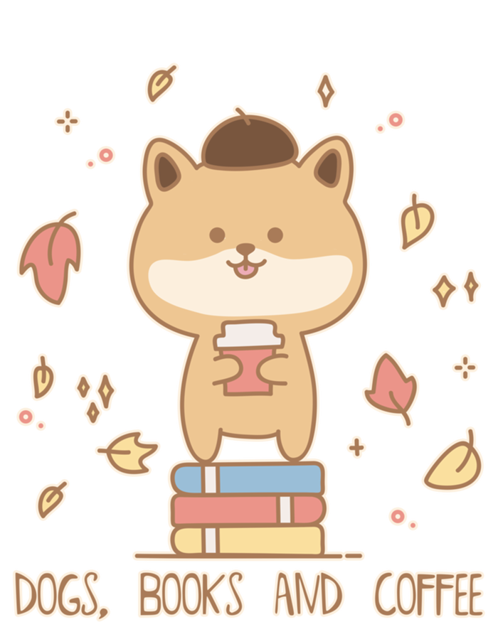 Cute Shiba Inu Dogs Books And Coffee Autumn Meaningful Gift Tall Sweatshirt