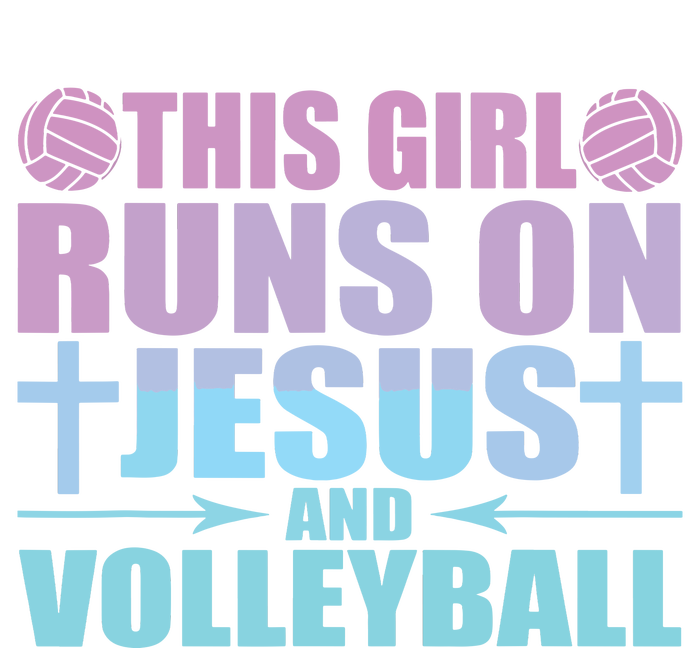 This Runs On Jesus And Volleyball Novelty Women's Flannel Pajama Set