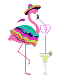 Flamingo Drinking Margarita Mexican Poncho Cinco De Mayo T-Shirt