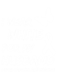 I Wear White For My Husband Lung Cancer Awareness Ribbon Meaningful Gift Full-Length Apron With Pockets