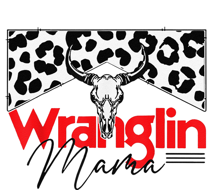 Wrangling Mama Bull Skull Leopard Western Mother's Day T-Shirt