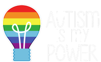 Cute Autism Is My Power Colorful Rainbow Light Bulb Tall T-Shirt