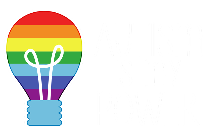 Cute Autism Is My Power Colorful Rainbow Light Bulb Tall T-Shirt