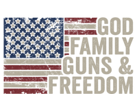 God Family Guns And Freedom Gift Pro Gun Vintage Usa Flag Cool Gift V-Neck T-Shirt