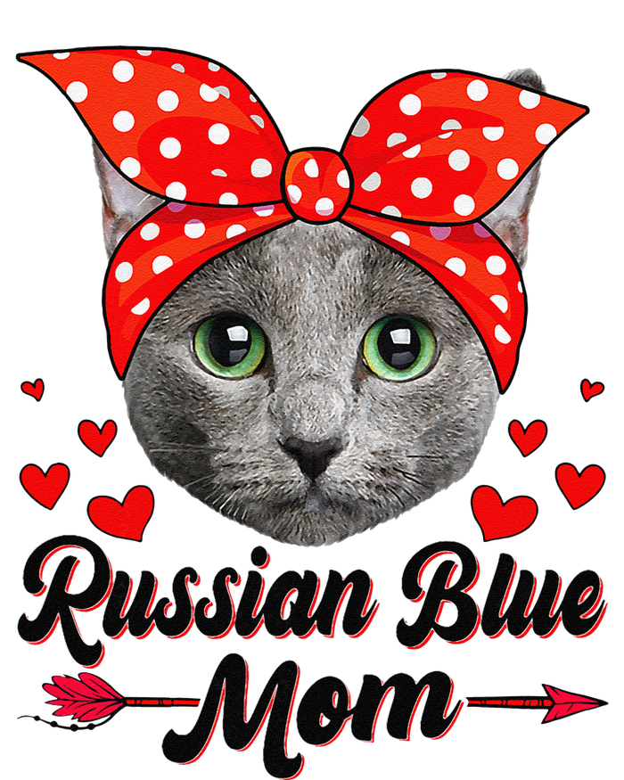 Womens Cute Russian Blue Mom Tee Cat Mom Mother's Day For Women T-Shirt