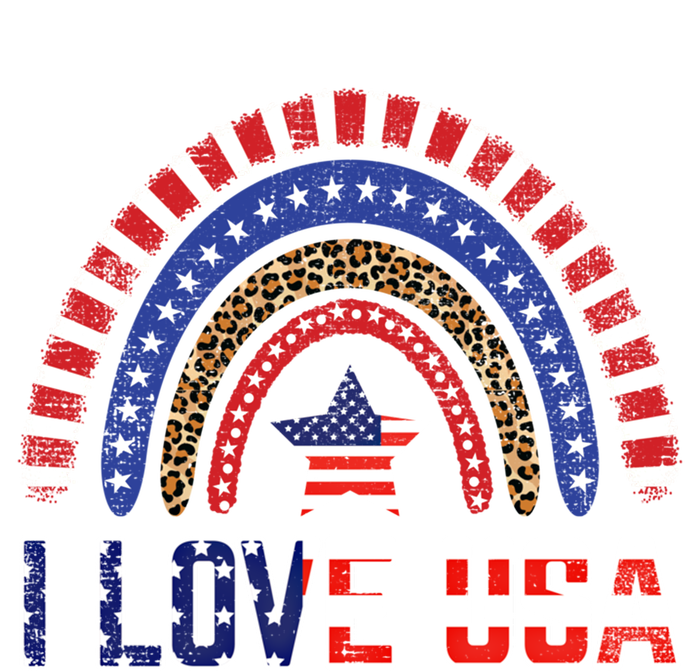 I Love Usa American Flag Rainbow Funny Gift T-Shirt