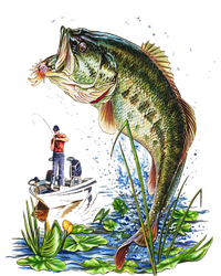 Fishing Graphic Large Mouth Bass Fish T-Shirt