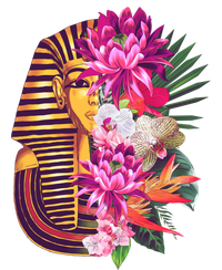 Vintage Exotic Flowers Floral Pharaoh Mask T-Shirt