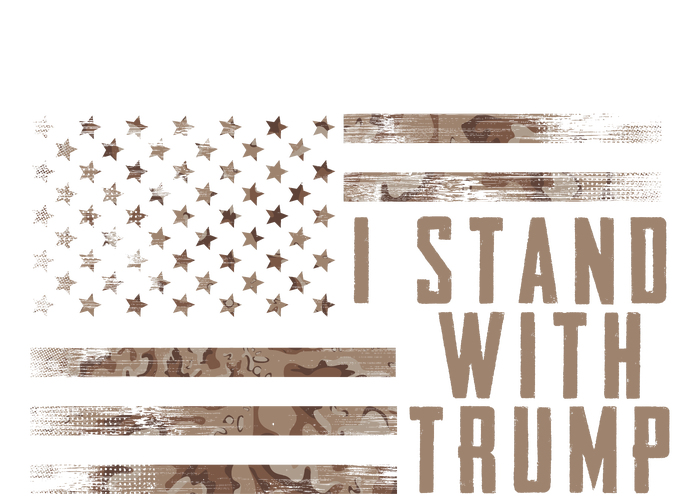 I Stand With Trump American Flag Military T-Shirt