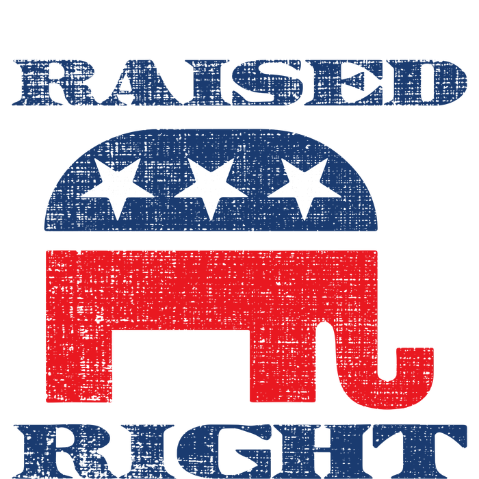 Raised Right Republican Elephant Retro Style Distressed Gift Ladies Essential Tank