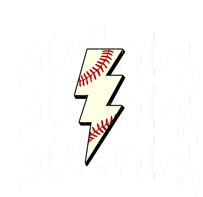 Baseball Mama Distressed Lightning Bolt Mom Ladies PosiCharge Competitor Racerback Tank