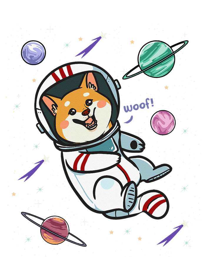 funny Astronaut Dog In Space Shiba Inu Akita Women's Strappy Tank