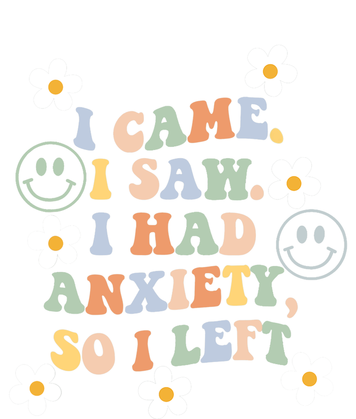 Vintage Groovy Face I Came I Saw I Had Anxiety So I Left T-Shirt