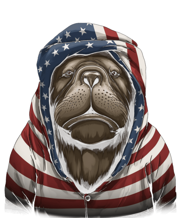 Walrus American Flag USA Tee 4th July Gifts Graphic Tees T-Shirt