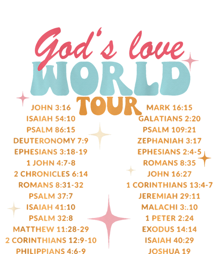 God's Love World Tour Christian Bible Verse Aesthetic (Back) Tie-Dye Long Sleeve Shirt