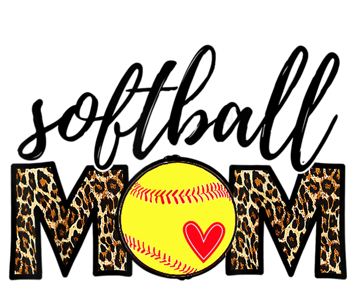 Softball Mom Leopard Funny Baseball Mom Mother's Day T-Shirt