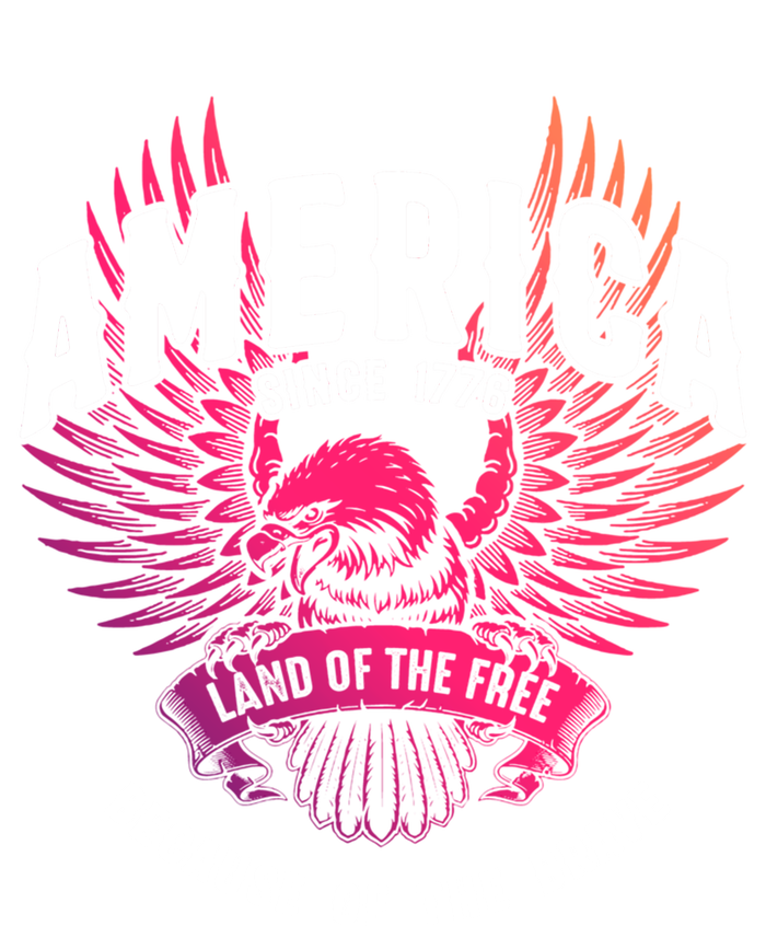 America 1776 Land Of Free Because Of The Brave Usa Eagle Funny Gift T-Shirt