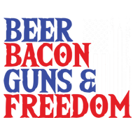 Beer Bacon Gun Freedom American Flag Usa Country Gift Women's V-Neck T-Shirt