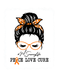 Peace Love Cure Nanny Messy Bun Multiple Sclerosis Gift T-Shirt