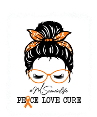 Peace Love Cure Cousin Messy Bun Multiple Sclerosis Gift Coaster