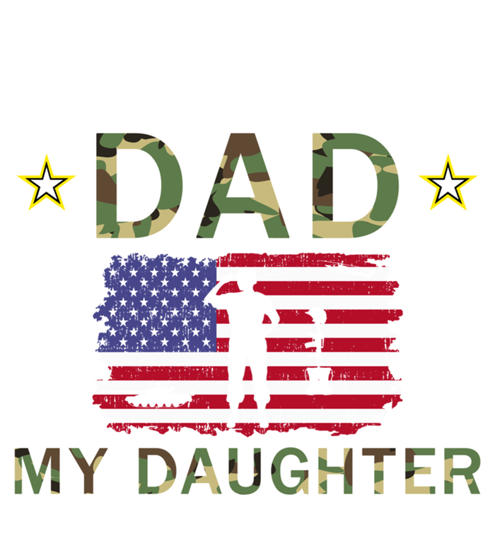 My Daughter Has Your Backcute Giftproud National Guard Dad Army Gift V-Neck T-Shirt