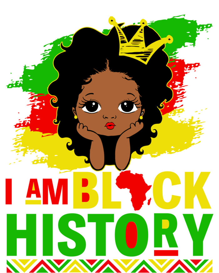 I Am Black History Cute Afro Juneteenth Black History Cute Gift Striped Beanie with Solid Band