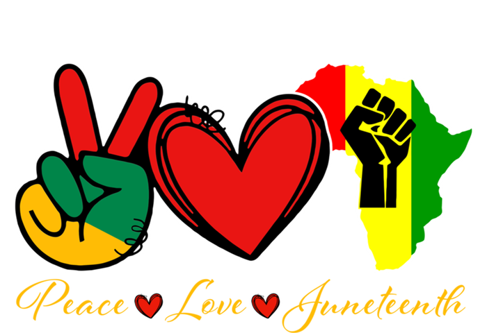 Peace Love Juneteenth Black Pride Freedom African American Gift T-Shirt