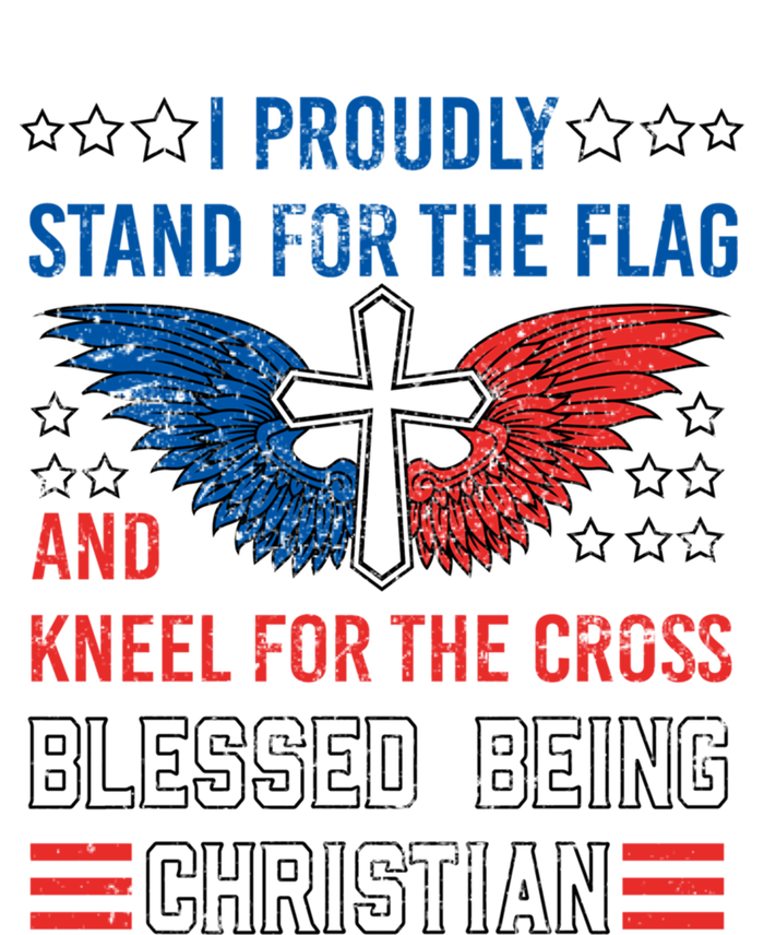 I Proudly Stand For The Flag And Kneel For The Cross Usa Funny Gift Valucap Bio-Washed Visor