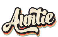 Funny Vintage Auntie Graphic Tee Retro Striped Logo Aunt Full-Length Apron With Pockets