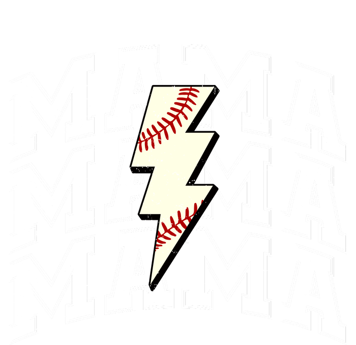 baseball Mama Distressed Lightning Bolt Mom T-Shirt