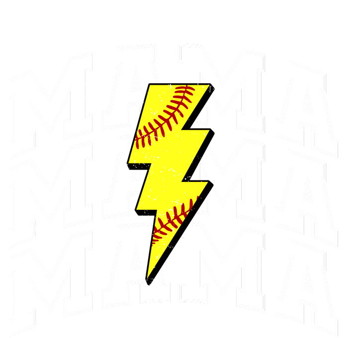 softball Mama Distressed Lightning Bolt Mom T-Shirt