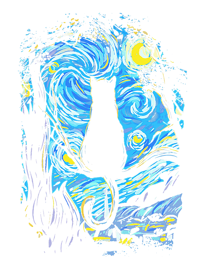 Starry Night Cat Van Gogh Cat T-Shirt