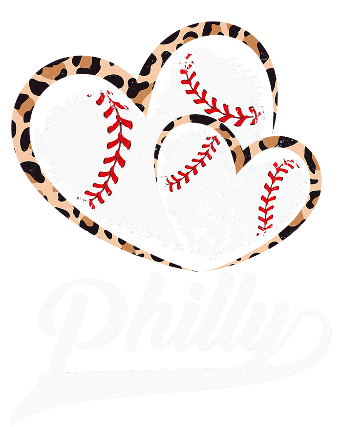 Vintage Philly Baseball Leopard Heart Baseball Fans T-Shirt