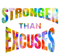 Stronger Than Excuses Motivating Graphic Quote Paint 2 Cute Gift Women's V-Neck T-Shirt