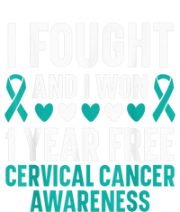 I Fought And I Won 1 Year Free Cervical Cancer Awareness T-Shirt